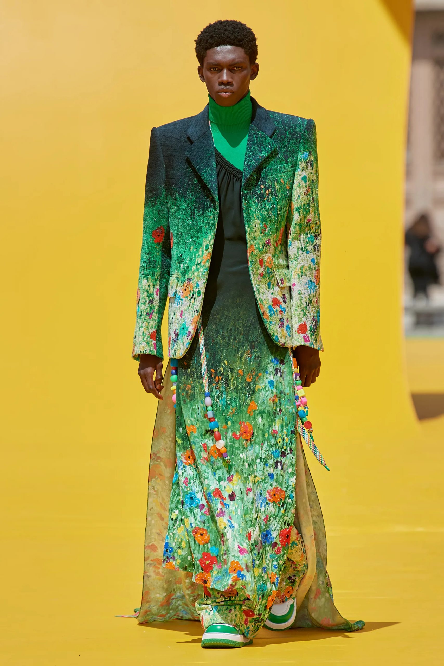 Man with White Louis Vuitton Shirt and Green Trousers before Les Hommes  Fashion Show, Milan Fashion Editorial Photography - Image of colorful,  outdoor: 194262802