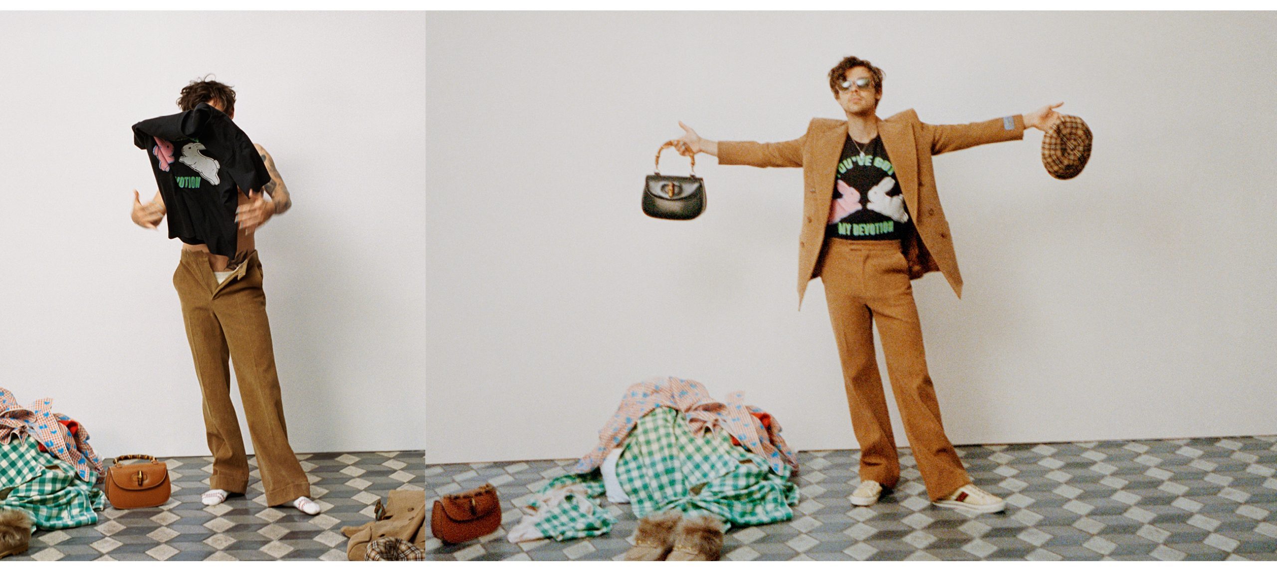 Harry Styles And Alessandro Michele Liberate The Mens' Wardrobe With Gucci's HA HA HA Collection